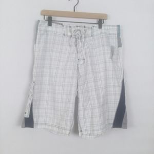 Point Zero plaid swim trunk board shorts